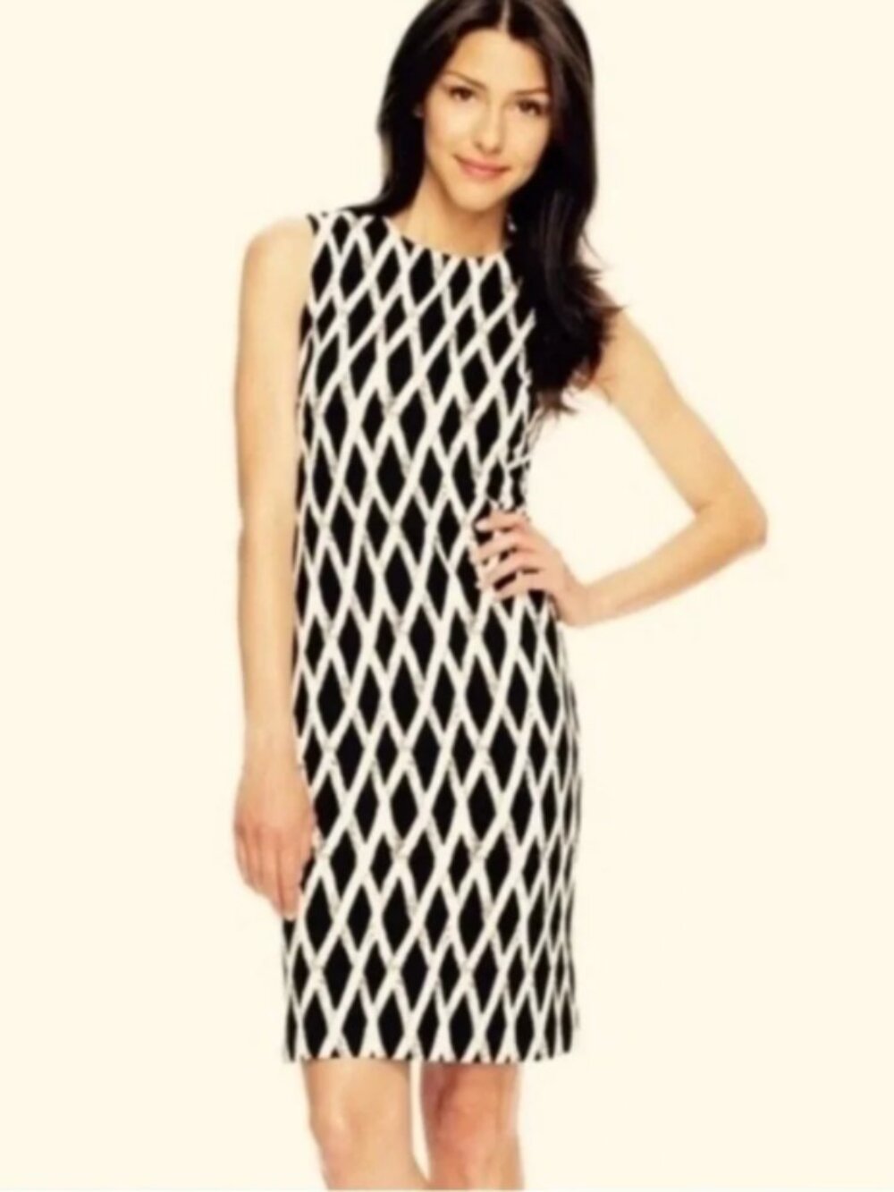 J.McLaughlin Devon Sleeveless Dress Black White Size S